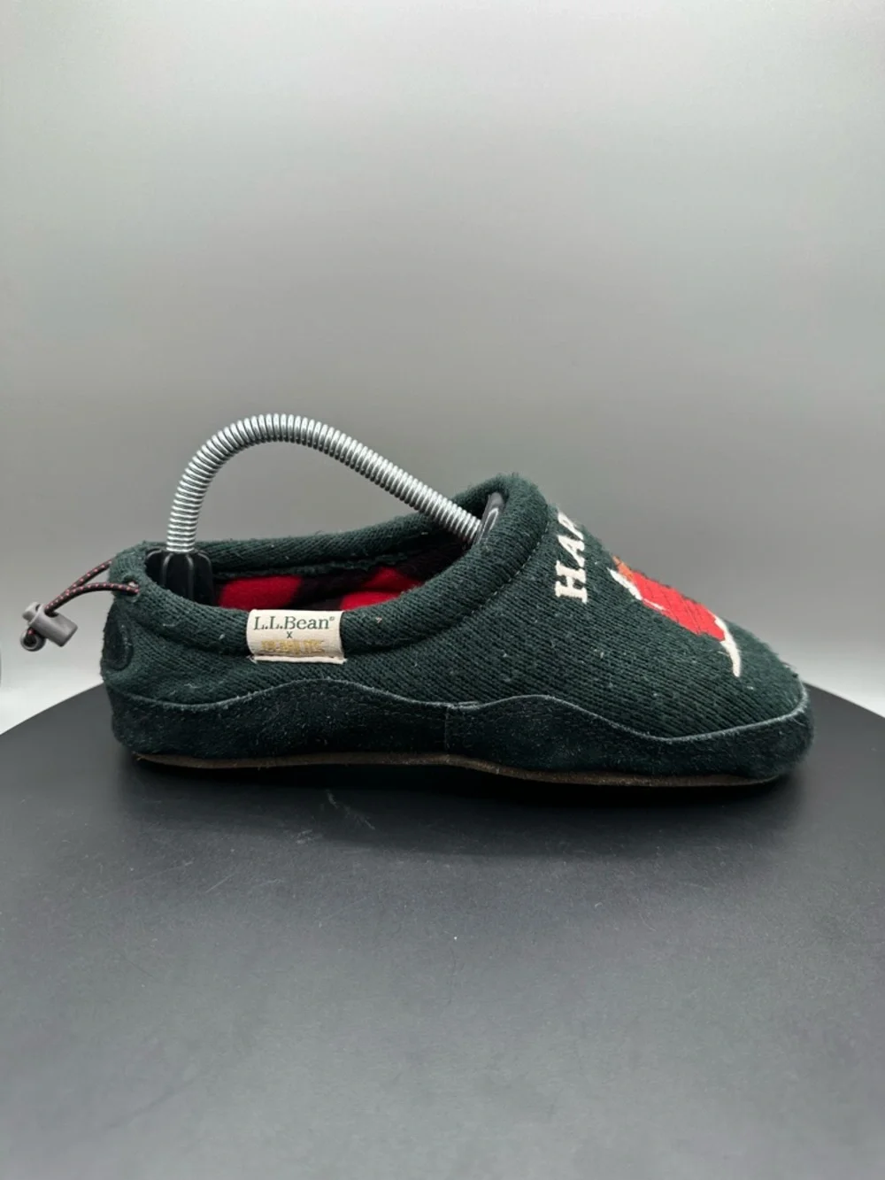 L.L. Bean X Peanuts Sweater Fleece Slippers Snoopy Happy Camper Kids’ 1/2 Green
